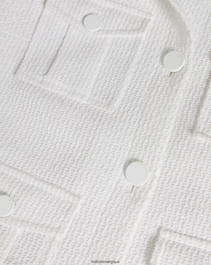 être Ted Baker femmes alera - veste cargo raccourcie blanc FR8J42225 vêtements