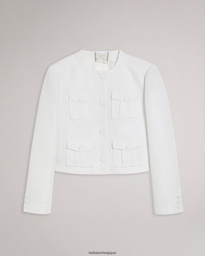 être Ted Baker femmes alera - veste cargo raccourcie blanc FR8J42225 vêtements