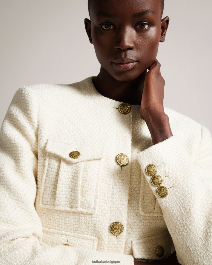 être Ted Baker femmes cremla - veste courte boutonnée en boucle naturel FR8J42126 vêtements