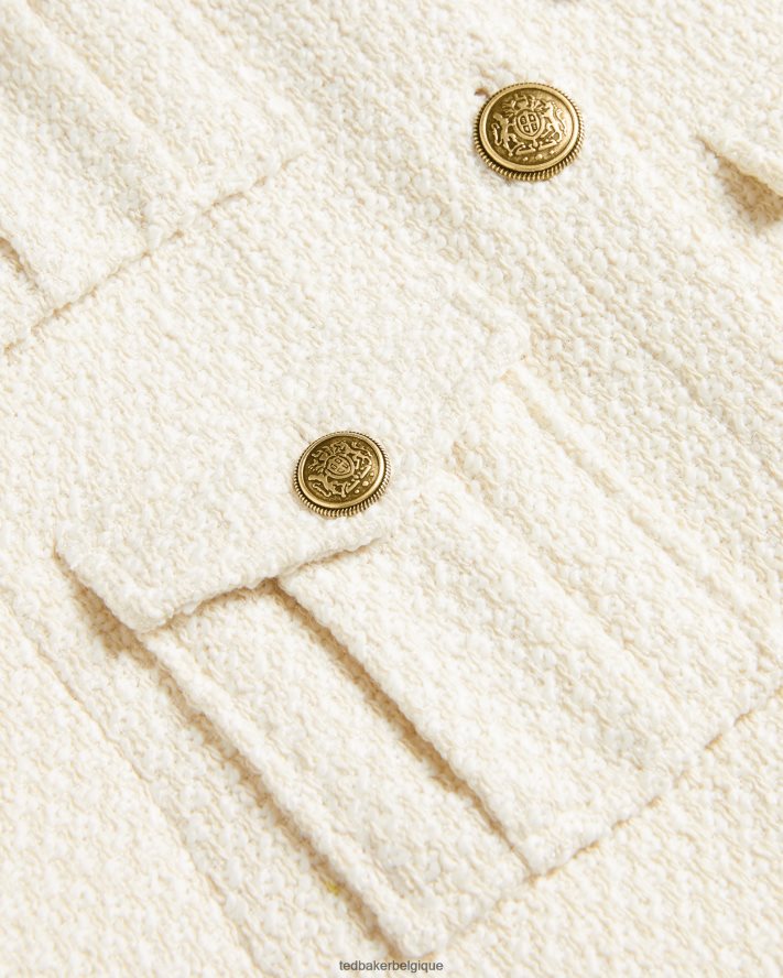 être Ted Baker femmes cremla - veste courte boutonnée en boucle naturel FR8J42126 vêtements