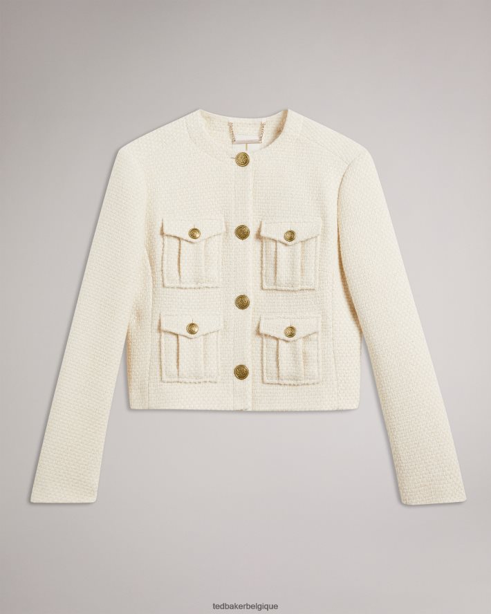 être Ted Baker femmes cremla - veste courte boutonnée en boucle naturel FR8J42126 vêtements