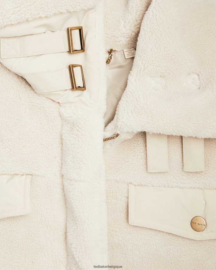 être Ted Baker femmes doudoune borj en tissus mélangés liilla Ivoire FR8J42587 vêtements