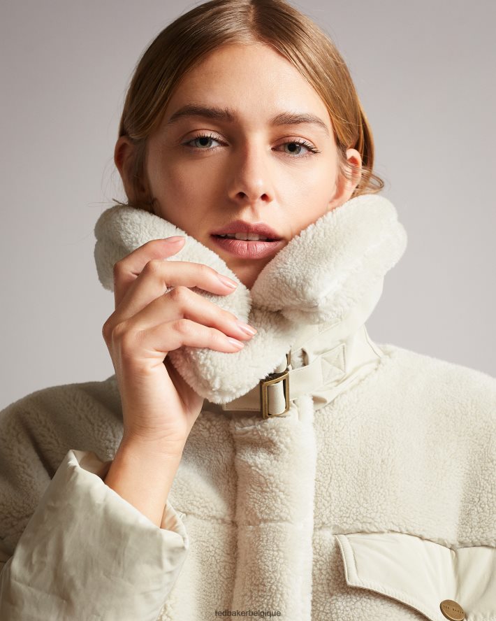 être Ted Baker femmes doudoune borj en tissus mélangés liilla Ivoire FR8J42587 vêtements