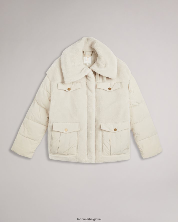 être Ted Baker femmes doudoune borj en tissus mélangés liilla Ivoire FR8J42587 vêtements