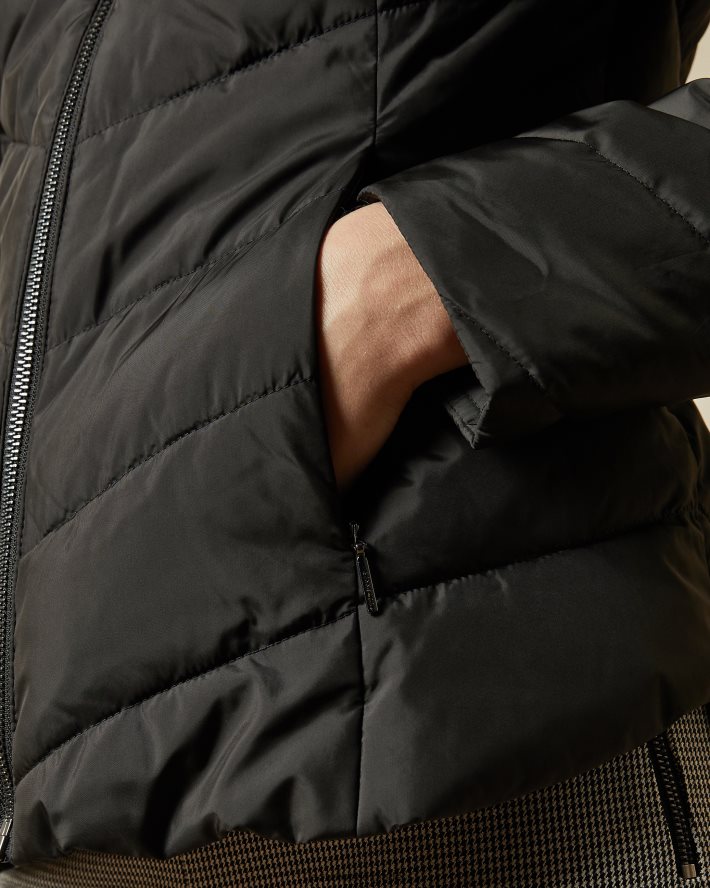 être Ted Baker femmes doudoune renika packaway noir FR8J42577 vêtements