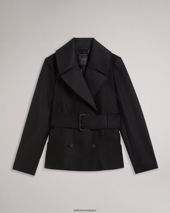 être Ted Baker femmes hadleya caban ceinturé à col oversize noir FR8J42339 vêtements