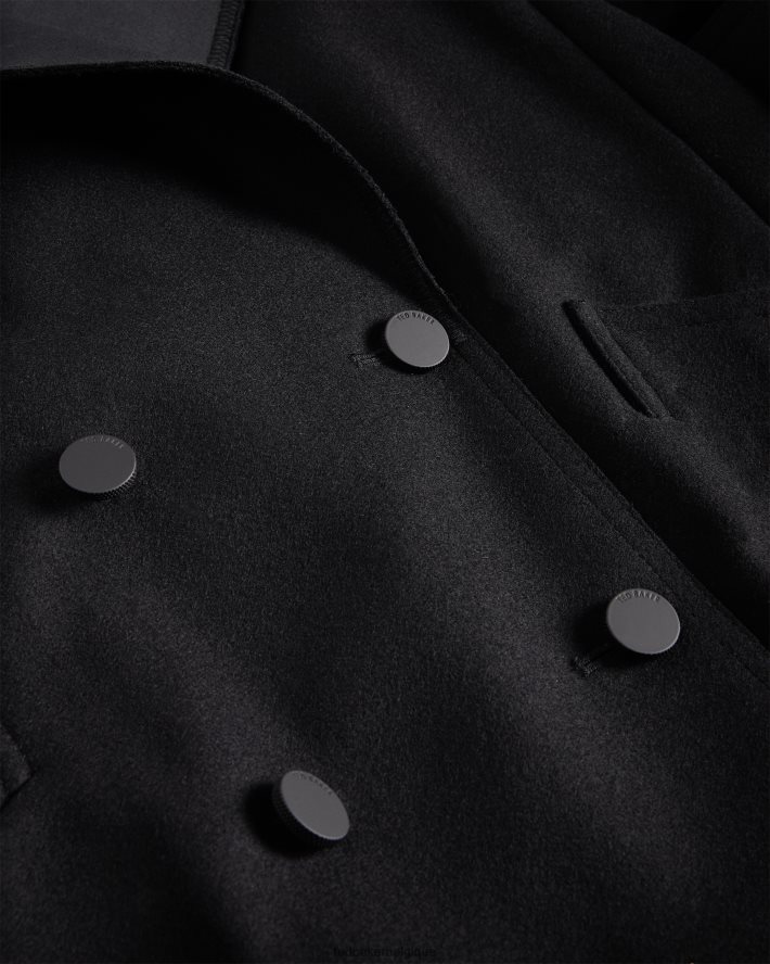 être Ted Baker femmes hadleya caban ceinturé à col oversize noir FR8J42339 vêtements
