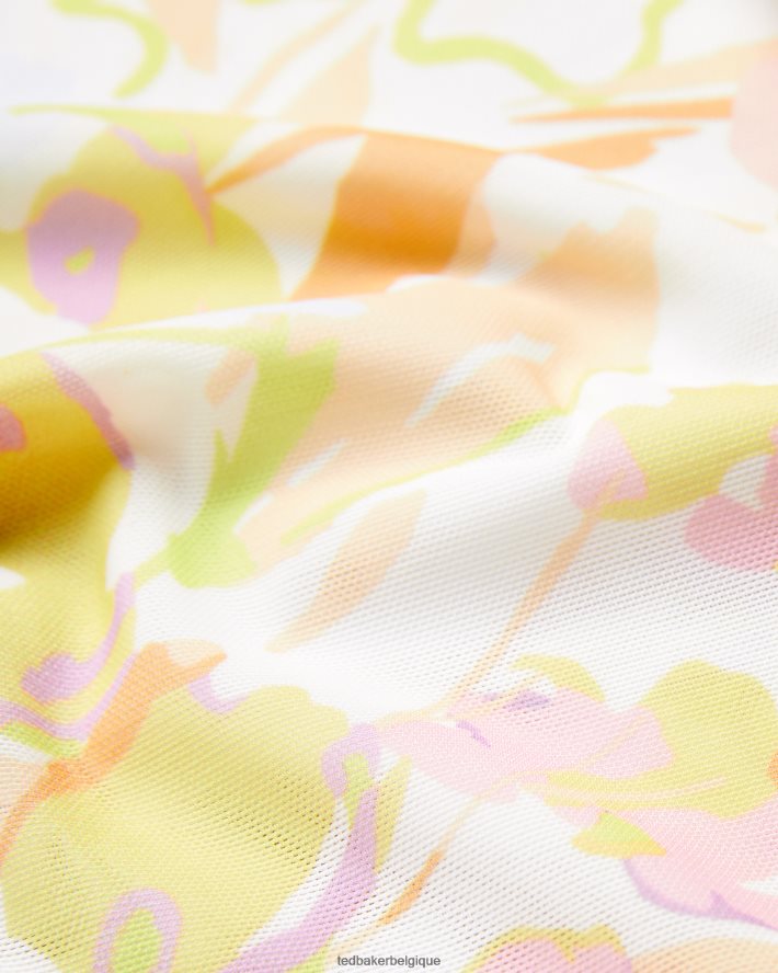 être Ted Baker femmes haut en résille dobby danuta blanc FR8J42553 vêtements