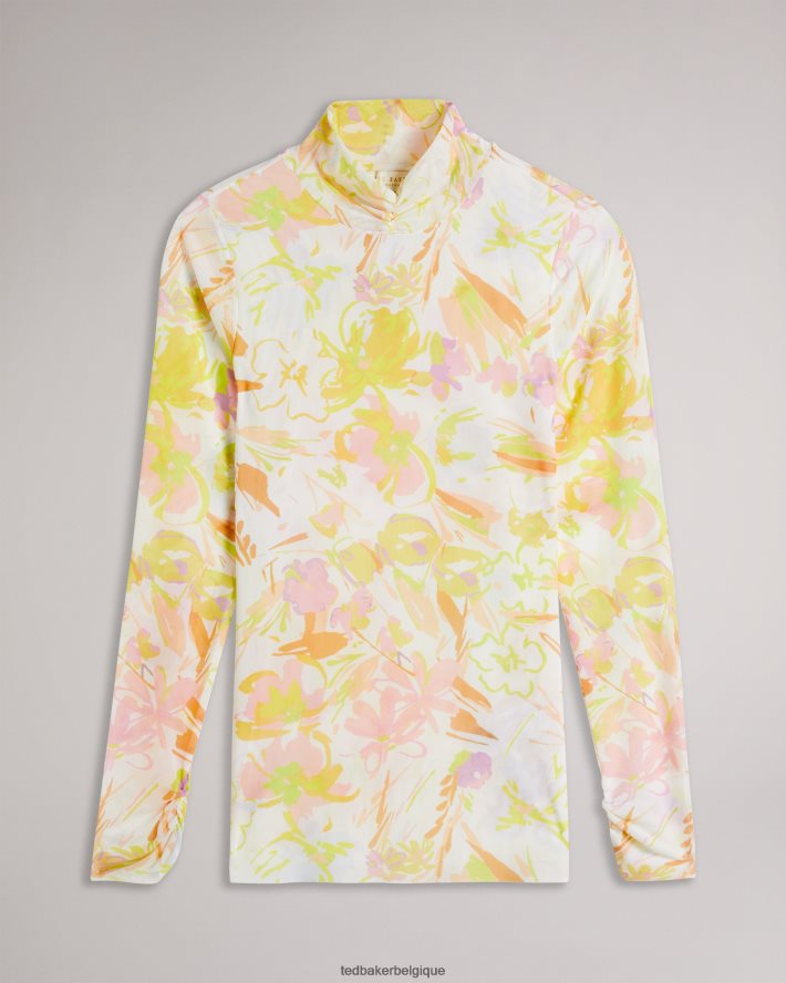 être Ted Baker femmes haut en résille dobby danuta blanc FR8J42553 vêtements