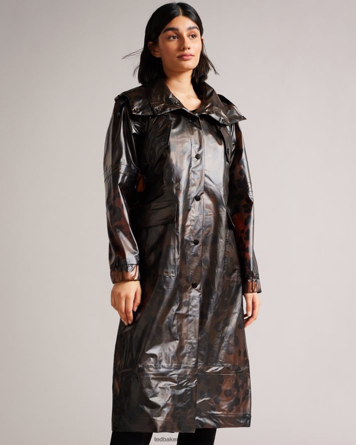 être Ted Baker femmes imperméable imprimé Rosalei brun clair FR8J42557 vêtements