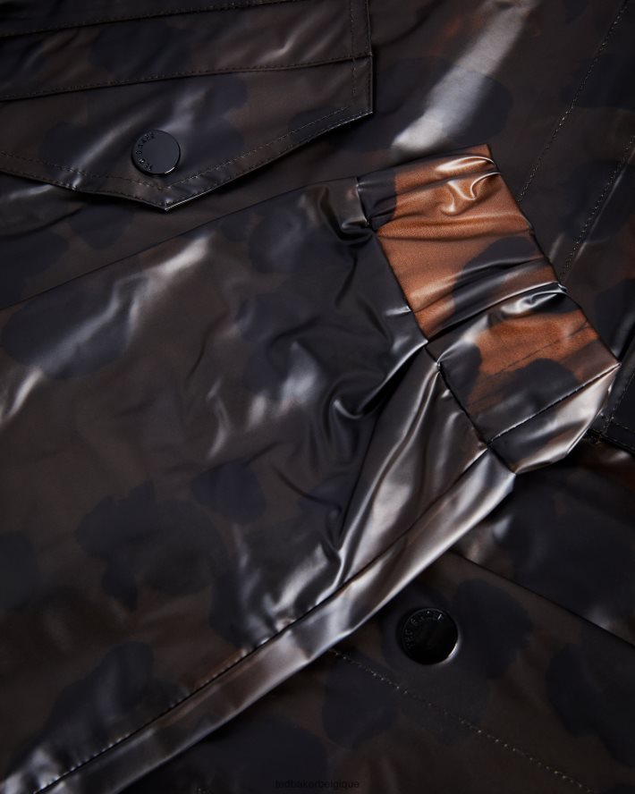 être Ted Baker femmes imperméable imprimé Rosalei brun clair FR8J42557 vêtements