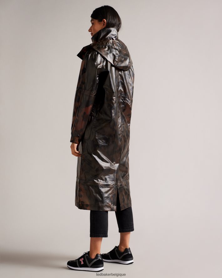 être Ted Baker femmes imperméable imprimé Rosalei brun clair FR8J42557 vêtements