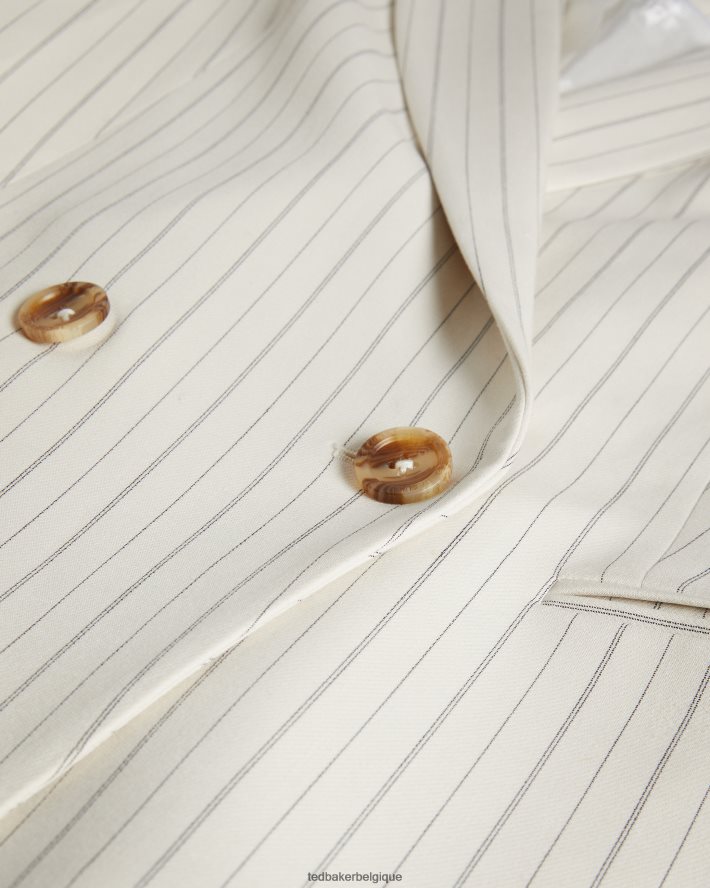 être Ted Baker femmes kllara - veste de costume décontractée à fines rayures crème FR8J42250 vêtements