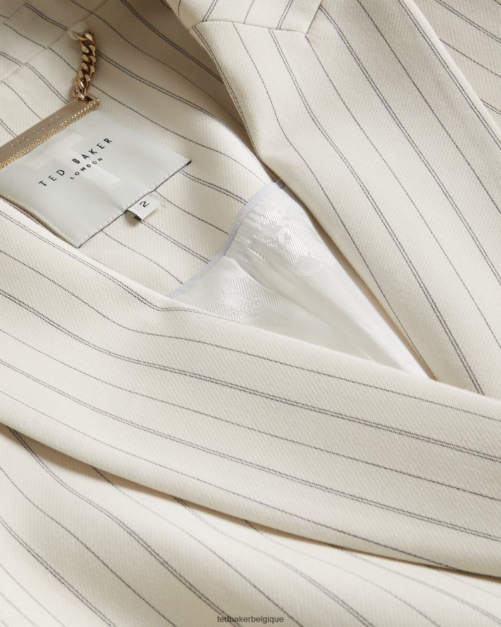 être Ted Baker femmes kllara - veste de costume décontractée à fines rayures crème FR8J42250 vêtements
