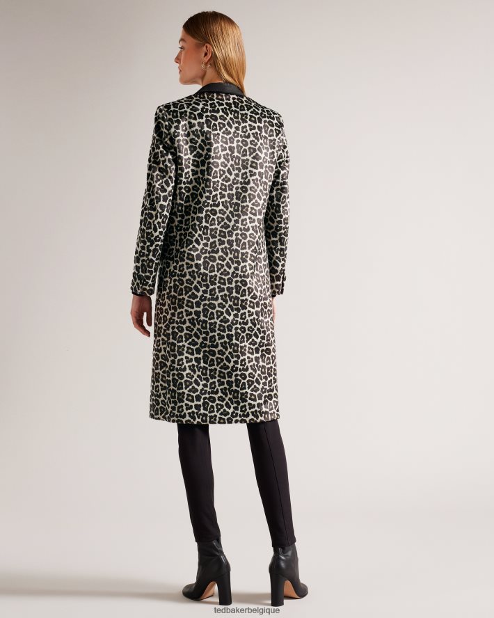 être Ted Baker femmes leeroi manteau mi-long à simple boutonnage noir FR8J4286 vêtements