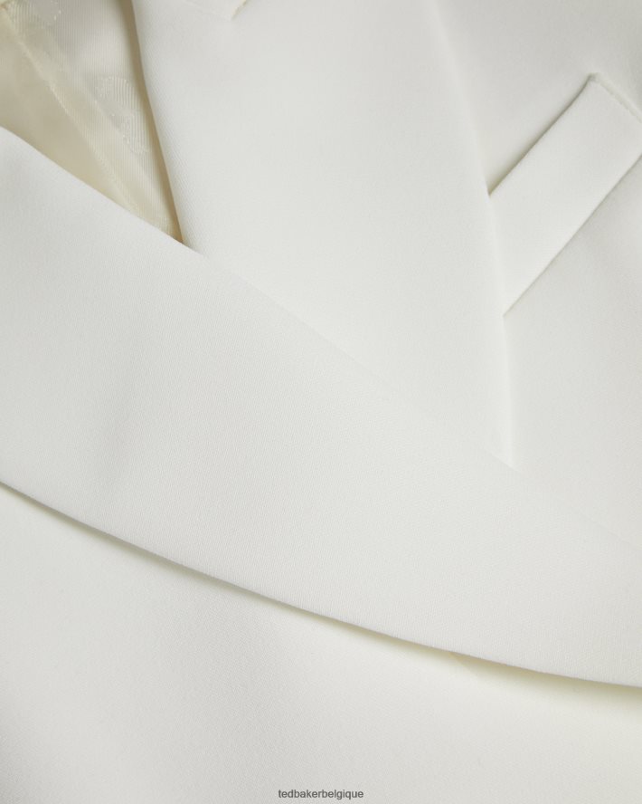 être Ted Baker femmes llaylaj veste croisée sans manches blanc FR8J42334 vêtements