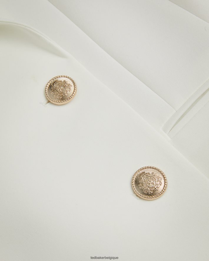 être Ted Baker femmes llaylaj veste croisée sans manches blanc FR8J42334 vêtements