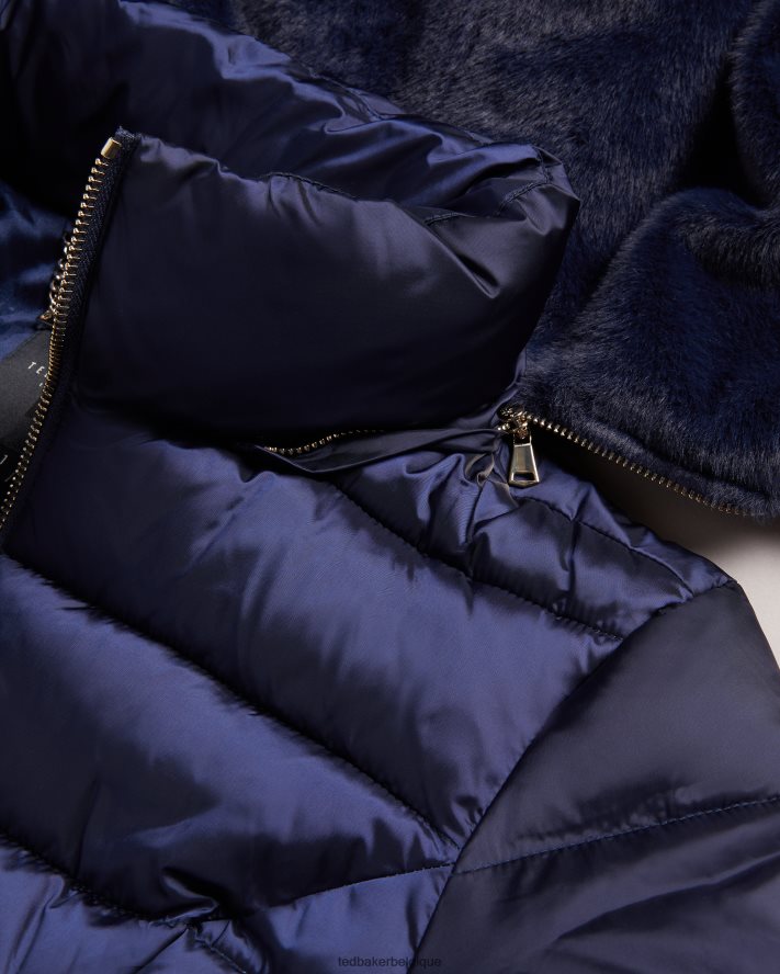 être Ted Baker femmes long manteau imperméable matelassé Aliciee marine FR8J4278 vêtements