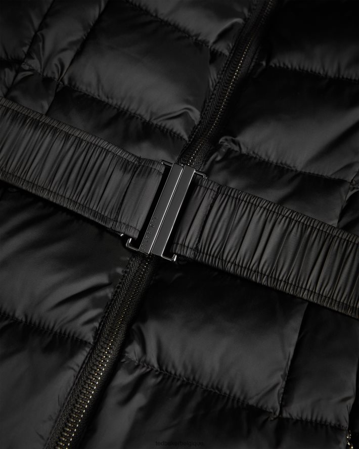 être Ted Baker femmes long manteau imperméable matelassé Aliciee noir FR8J42348 vêtements