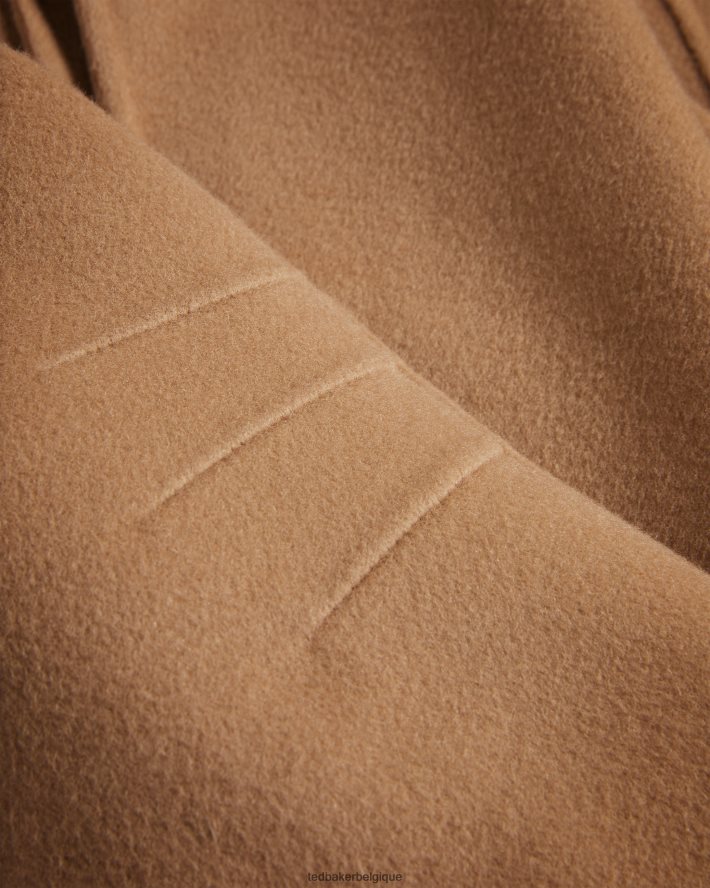 être Ted Baker femmes manteau avec écharpe en double laine Solanna chameau FR8J42290 vêtements