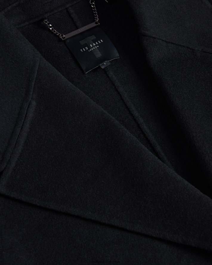 être Ted Baker femmes manteau cocon caysa avec col oversize noir FR8J42456 vêtements