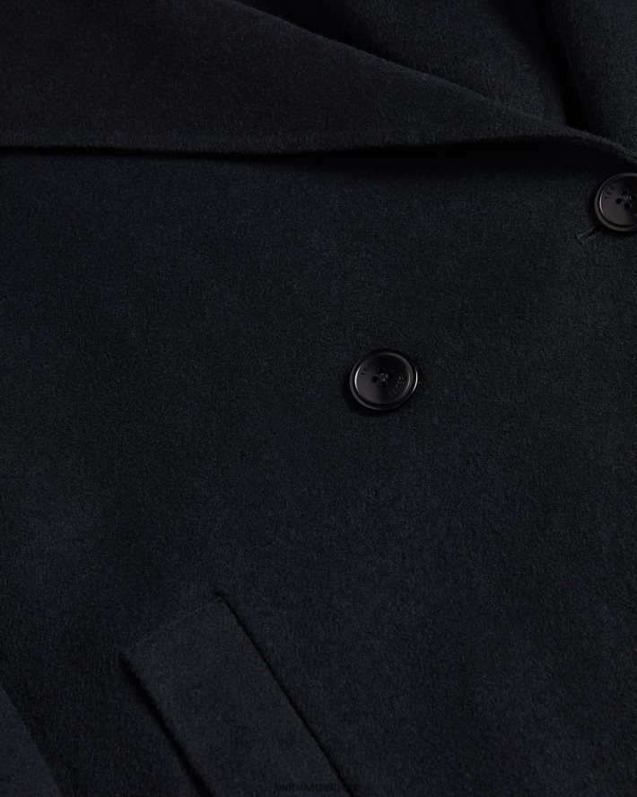 être Ted Baker femmes manteau cocon caysa avec col oversize noir FR8J42456 vêtements