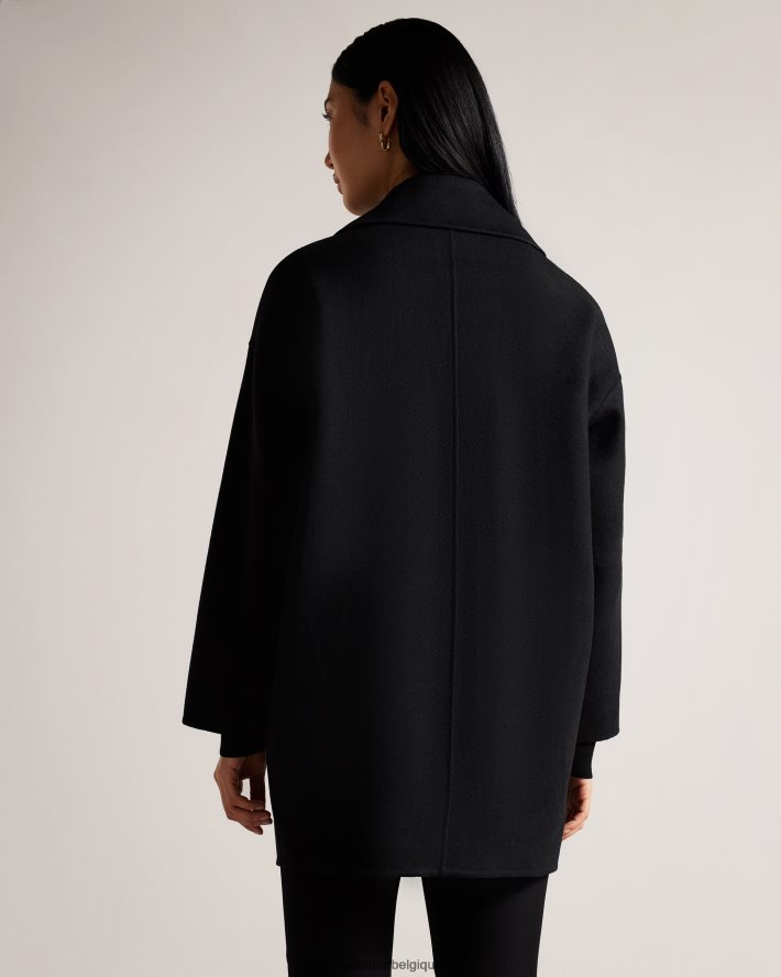 être Ted Baker femmes manteau cocon caysa avec col oversize noir FR8J42456 vêtements