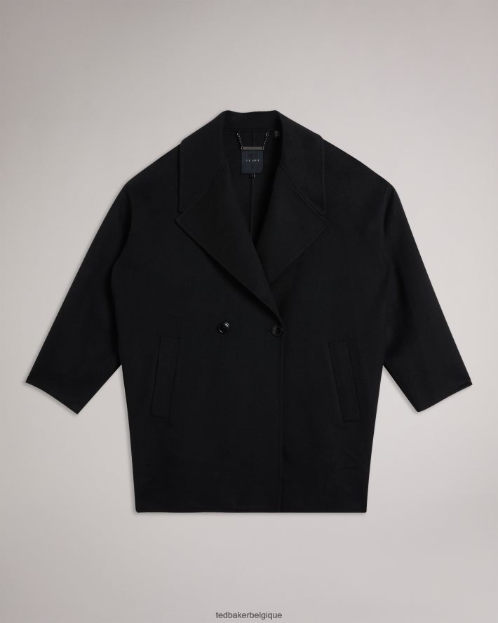 être Ted Baker femmes manteau cocon caysa avec col oversize noir FR8J42456 vêtements