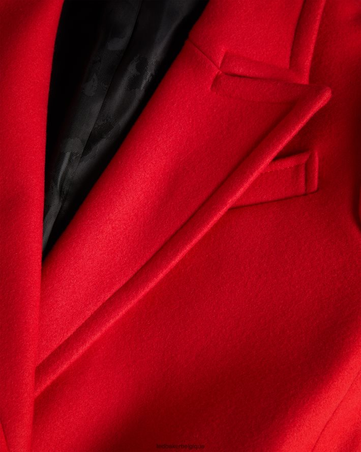 être Ted Baker femmes manteau de ville frejia avec détail de sangle amovible rouge FR8J42452 vêtements