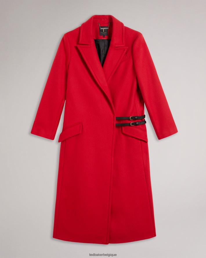 être Ted Baker femmes manteau de ville frejia avec détail de sangle amovible rouge FR8J42452 vêtements