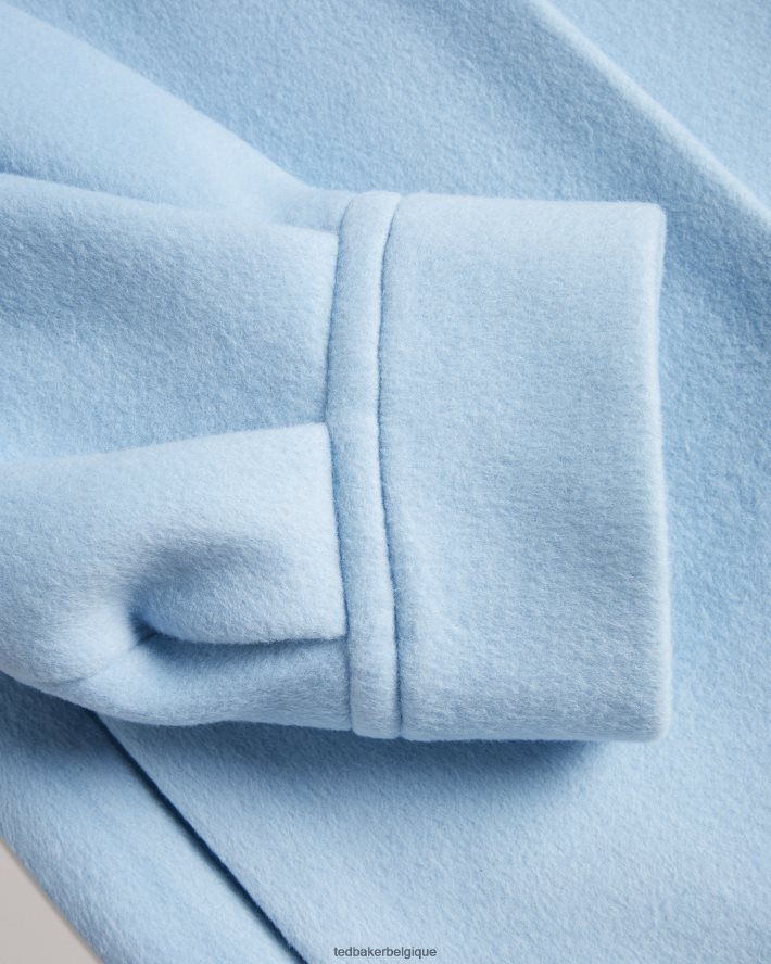 être Ted Baker femmes manteau mi-long sairse avec manches volumineuses bleu clair FR8J4242 vêtements