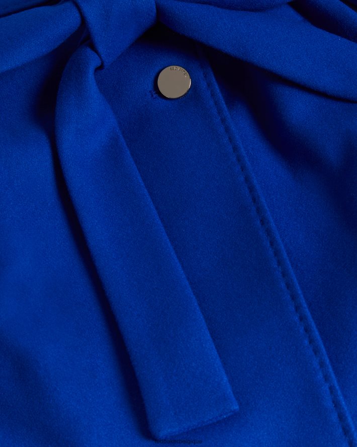 être Ted Baker femmes manteau portefeuille court en laine rytaa bleu FR8J42524 vêtements