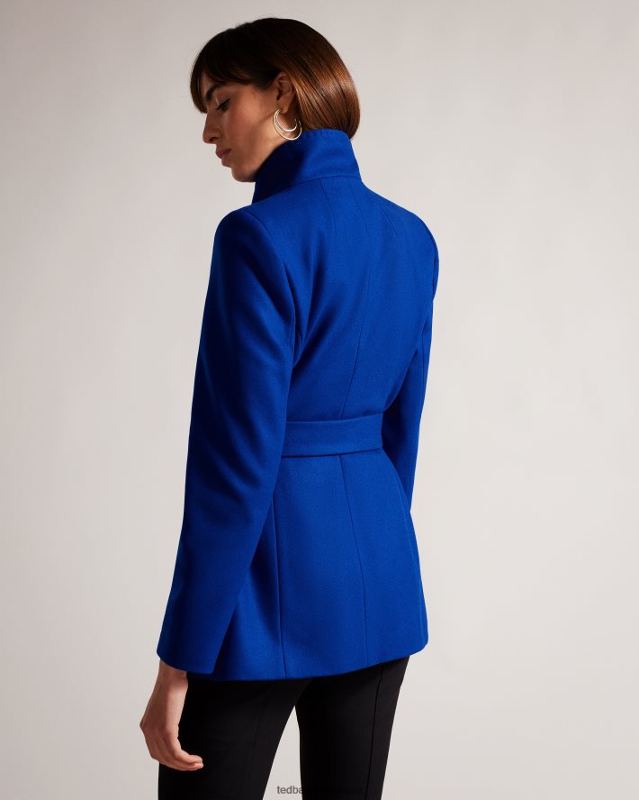 être Ted Baker femmes manteau portefeuille court en laine rytaa bleu FR8J42524 vêtements