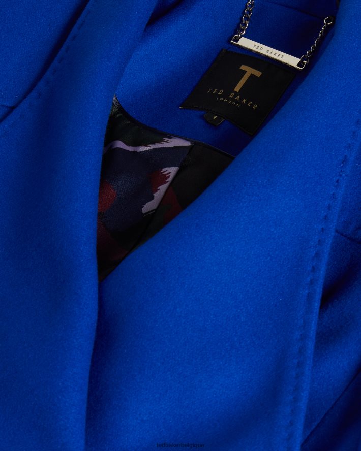 être Ted Baker femmes manteau portefeuille court en laine rytaa bleu FR8J42524 vêtements