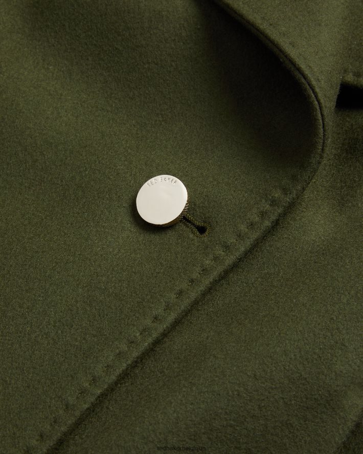 être Ted Baker femmes manteau portefeuille court en laine rytaa kaki FR8J42563 vêtements