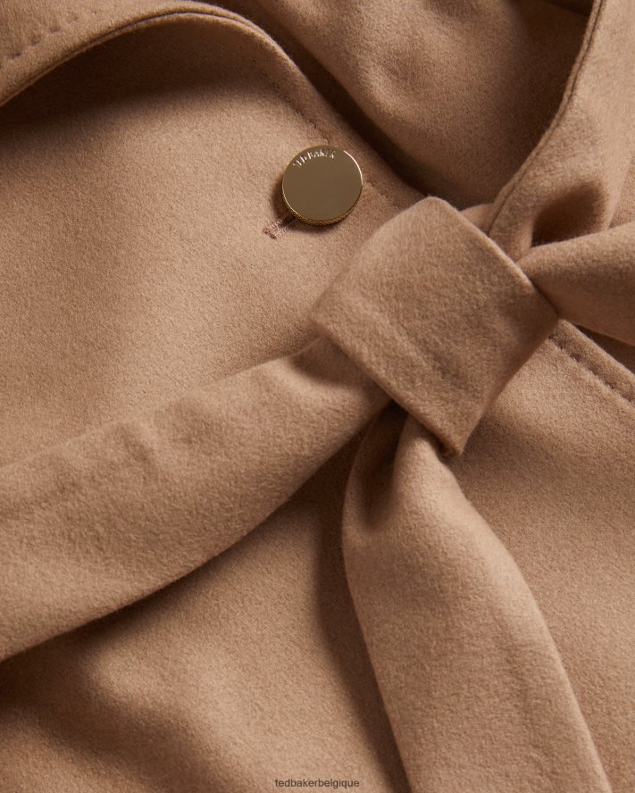 être Ted Baker femmes manteau portefeuille court en laine rytaa naturel FR8J42546 vêtements