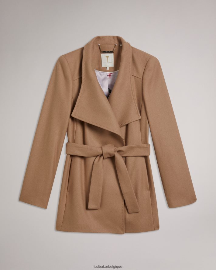être Ted Baker femmes manteau portefeuille court en laine rytaa naturel FR8J42546 vêtements