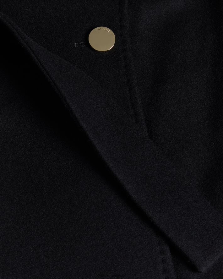 être Ted Baker femmes manteau portefeuille court en laine rytaa noir de jais FR8J42488 vêtements