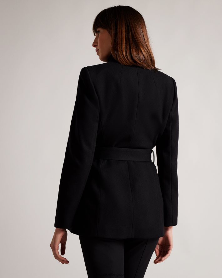 être Ted Baker femmes manteau portefeuille court en laine rytaa noir de jais FR8J42488 vêtements
