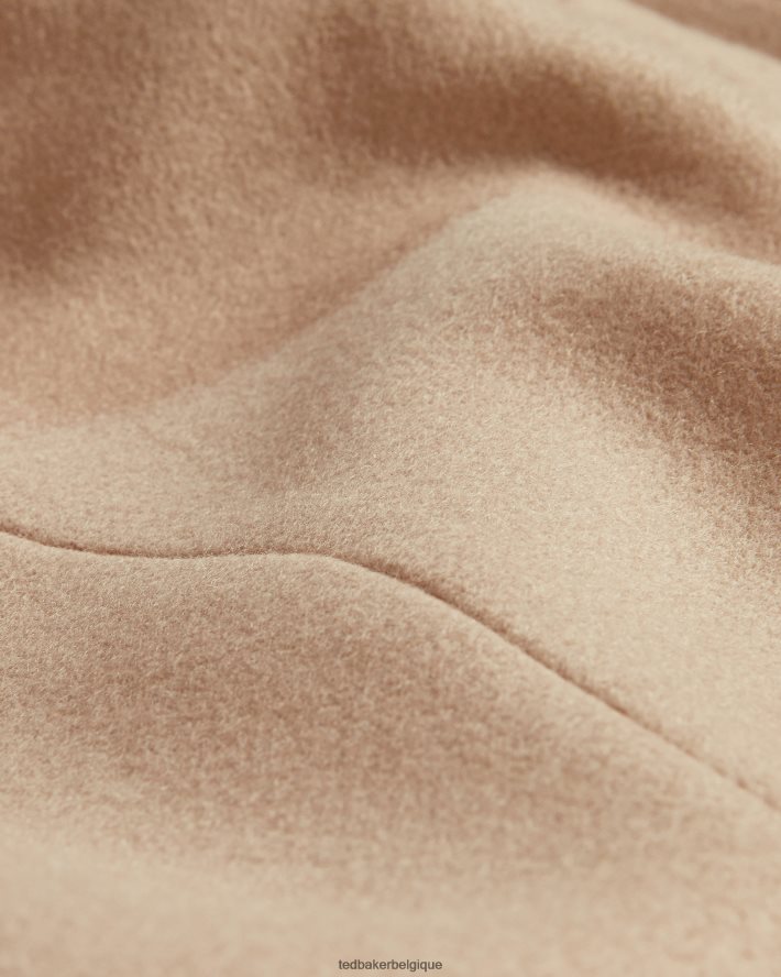 être Ted Baker femmes manteau portefeuille en laine rose chameau FR8J42185 vêtements