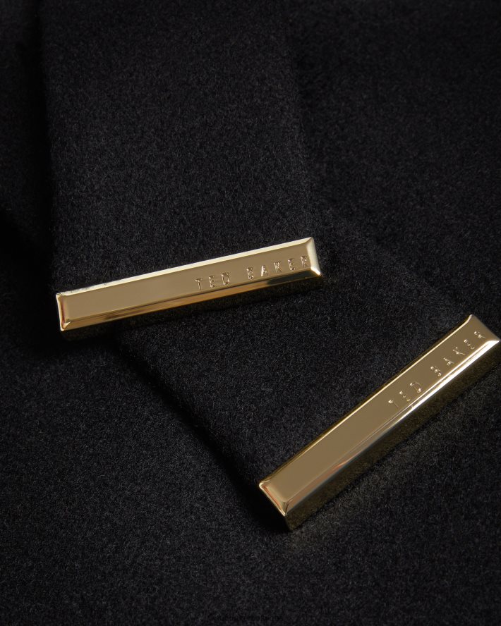 être Ted Baker femmes manteau portefeuille en laine rose noir FR8J42133 vêtements