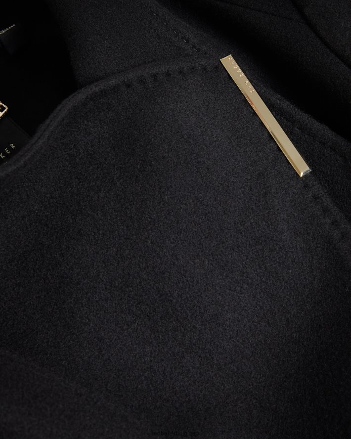 être Ted Baker femmes manteau portefeuille en laine rose noir FR8J42133 vêtements