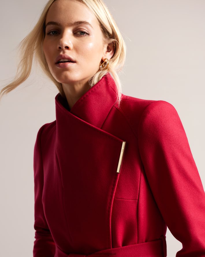 être Ted Baker femmes manteau portefeuille en laine rose rose profond FR8J42306 vêtements