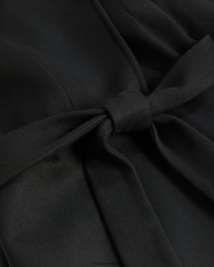 être Ted Baker femmes manteau portefeuille long en laine rosell noir FR8J42143 vêtements