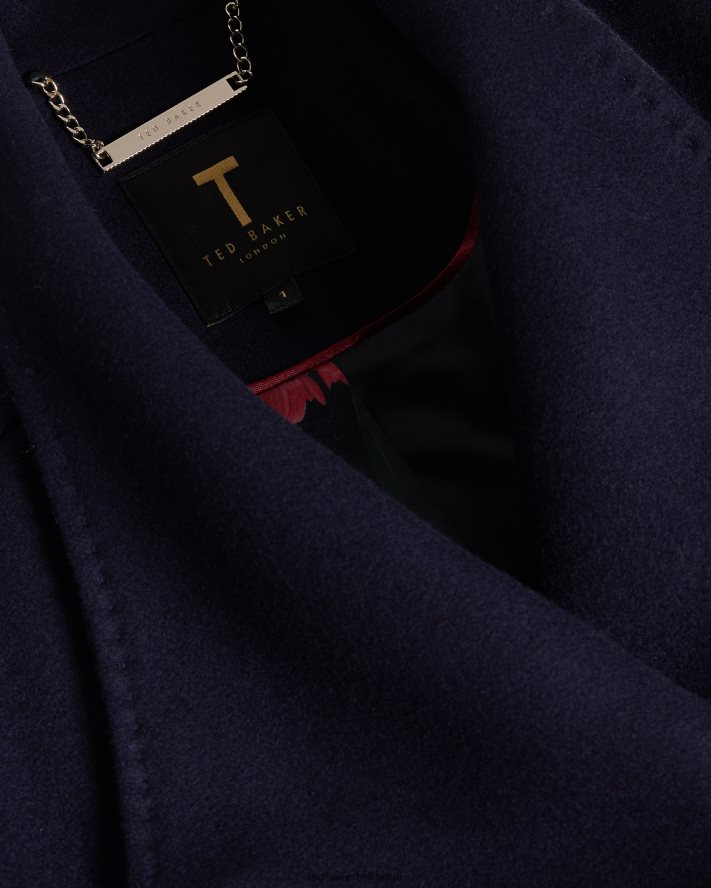 être Ted Baker femmes manteau portefeuille midi en laine sandra dk-marine FR8J42509 vêtements