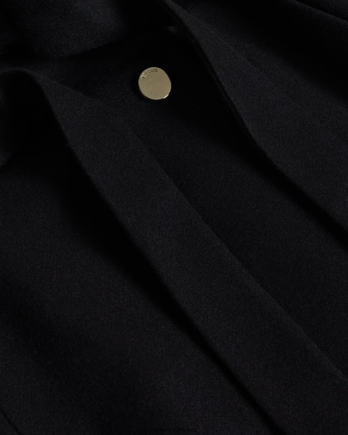 être Ted Baker femmes manteau portefeuille midi en laine sandra noir de jais FR8J42525 vêtements
