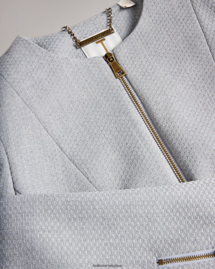 être Ted Baker femmes michah veste courte texturée gris clair FR8J42373 vêtements