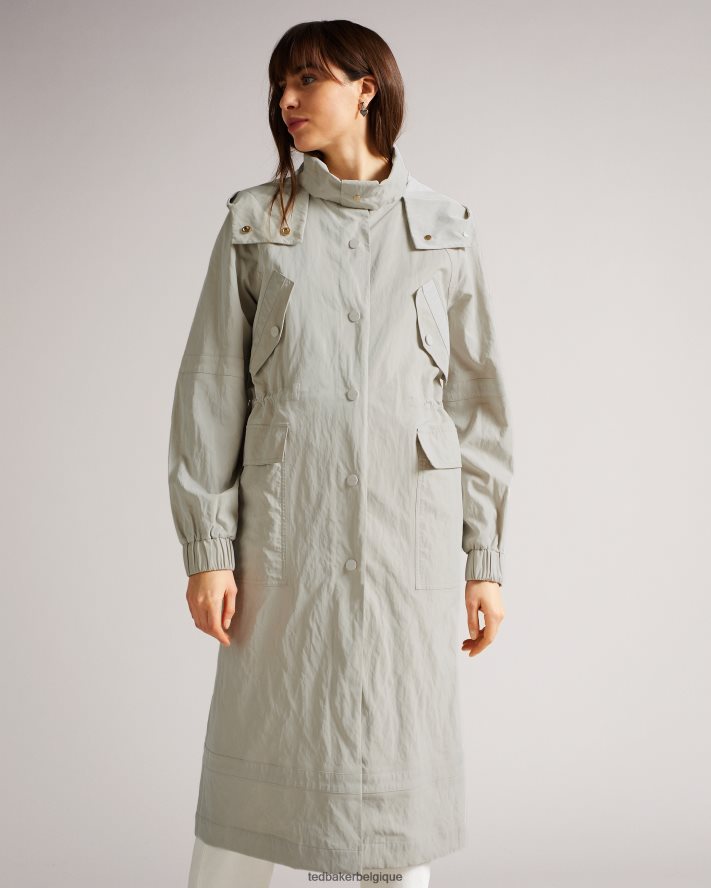 être Ted Baker femmes renniey technique pluie mac blanc FR8J42662 vêtements