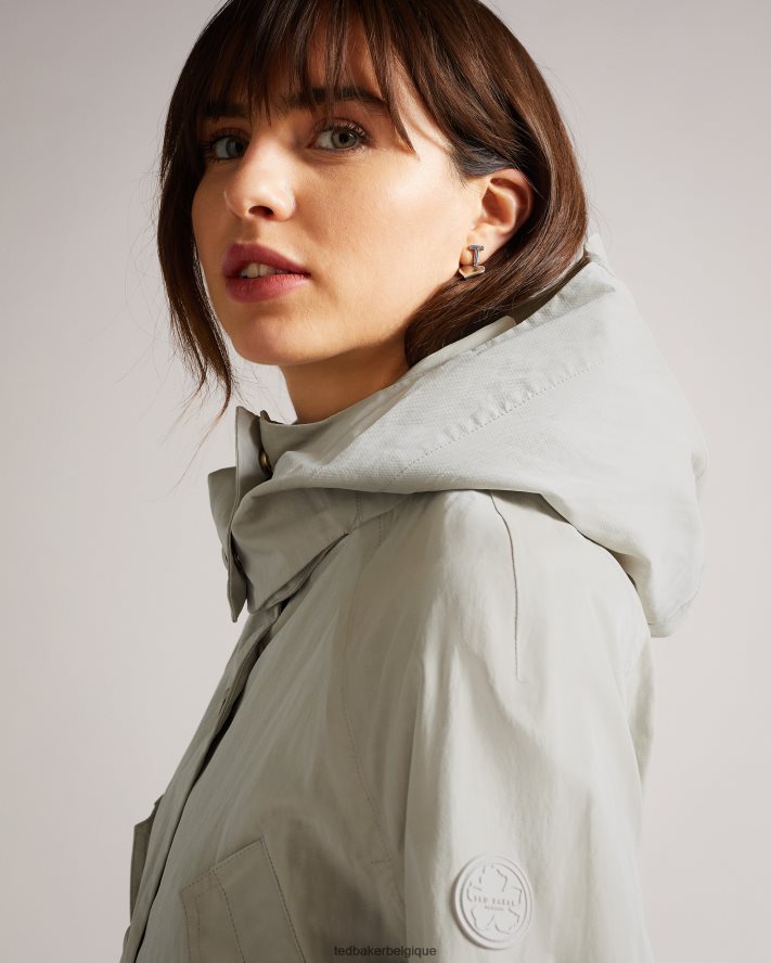 être Ted Baker femmes renniey technique pluie mac blanc FR8J42662 vêtements