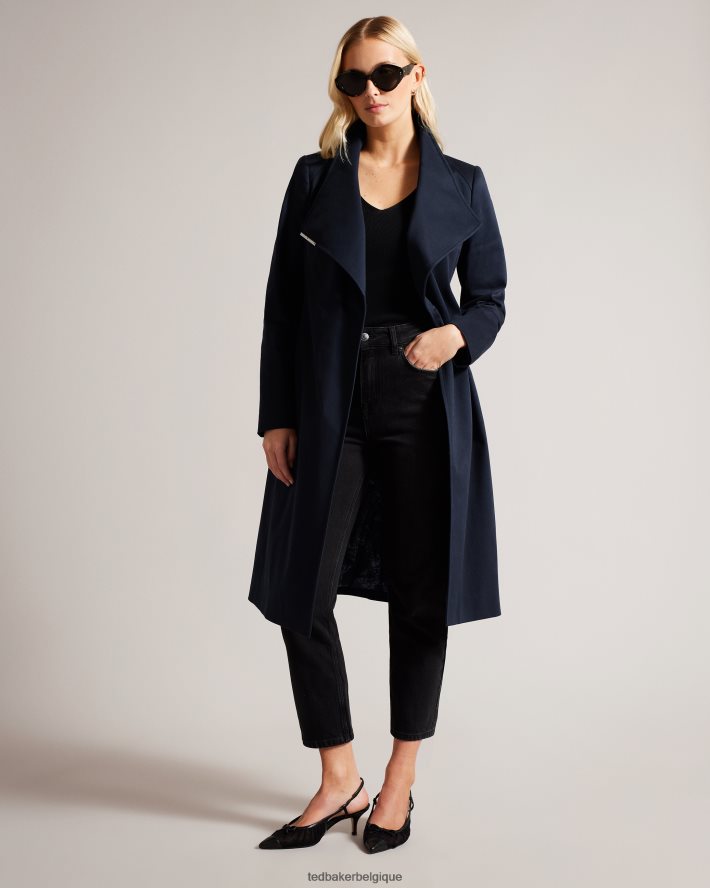 être Ted Baker femmes rosina - trench-coat portefeuille mi-long bleu foncé FR8J42158 vêtements